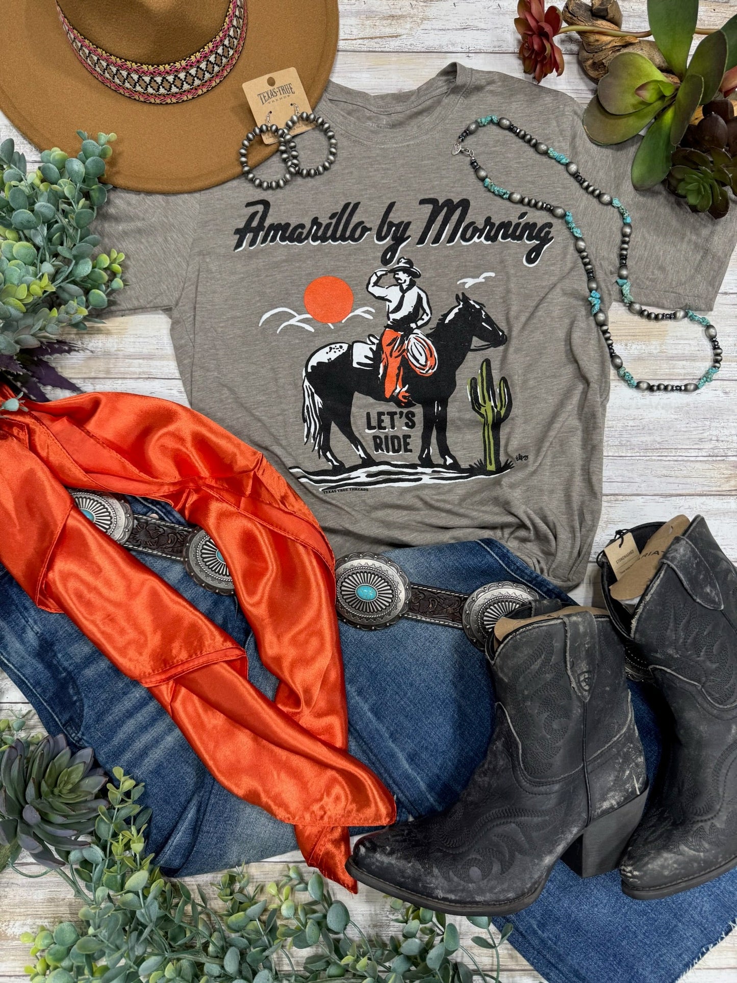 Amarillo by Morning Tee in Ash by Texas True Threads