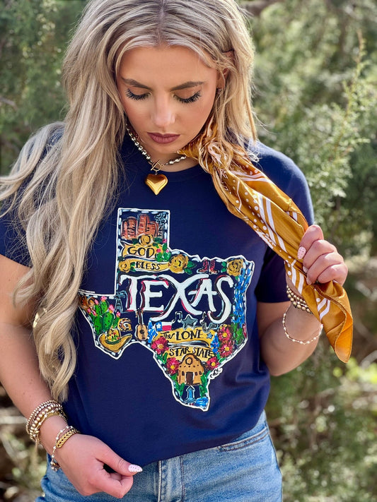 Callie Ann Stelter God Bless Texas Tee