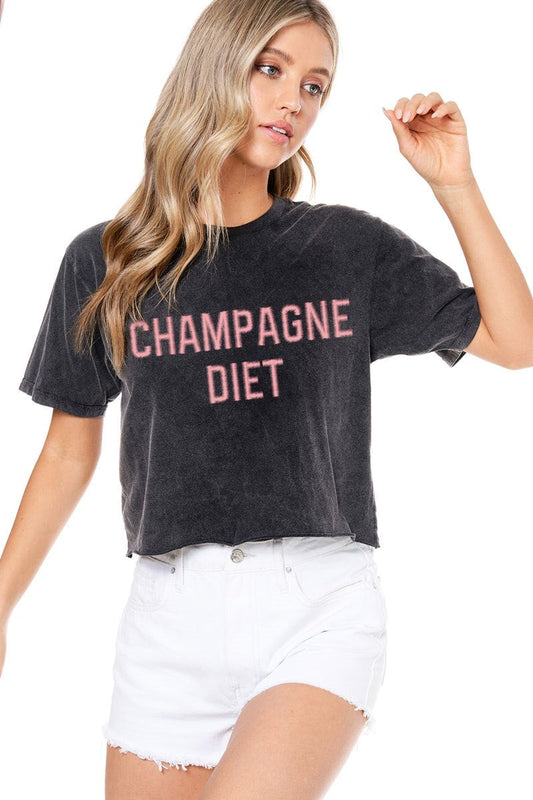Champagne Diet Cropped Tee by Zutter