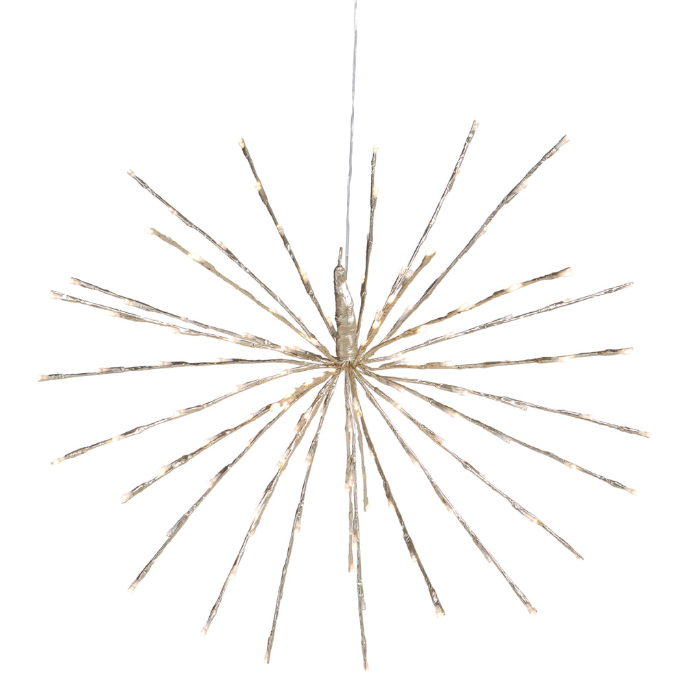 23" Champagne Starburst with 150 Warm White Steady and Twinkle Lights (No Remote)
