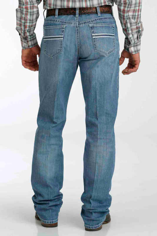 White Label Relaxed Fit Straight Leg Jeans in Medium Stone by Cinch