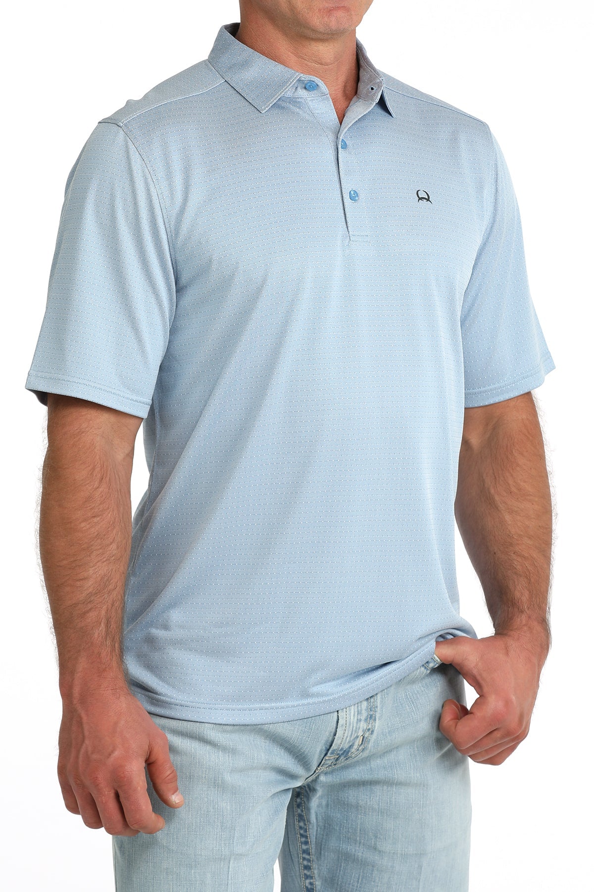 Mens Short Sleeve Arenaflex Blue Polo by Cinch