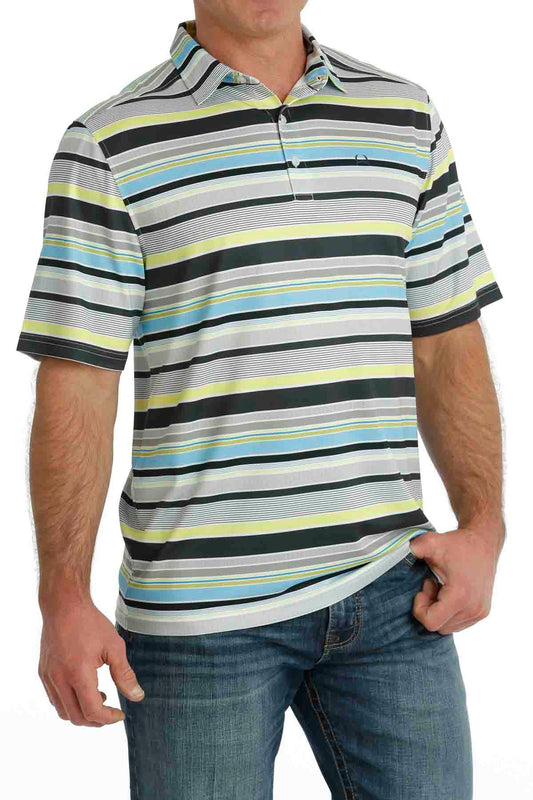Arenaflex Short Sleeve Striped Multi Polo by Cinch