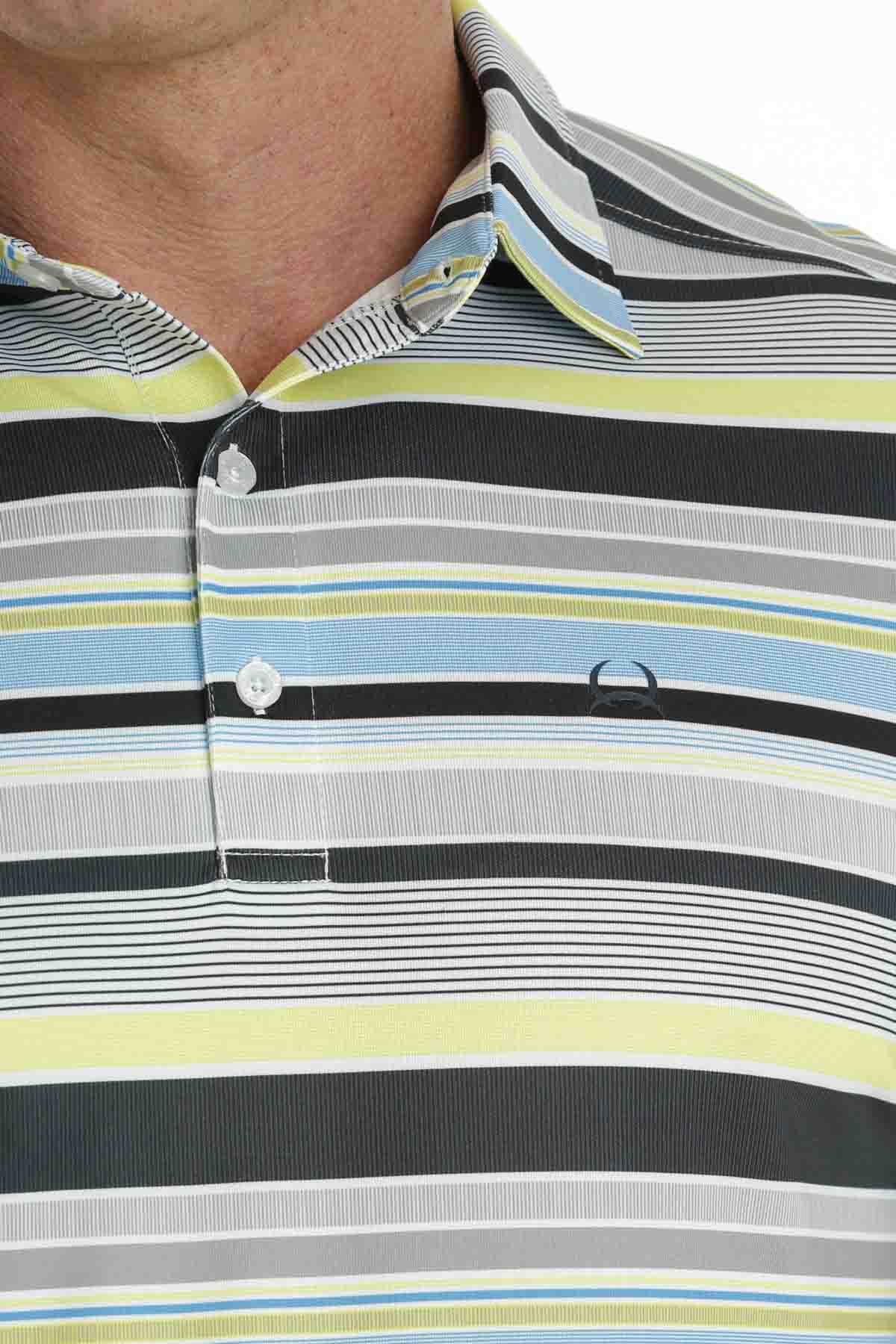 Arenaflex Short Sleeve Striped Multi Polo by Cinch