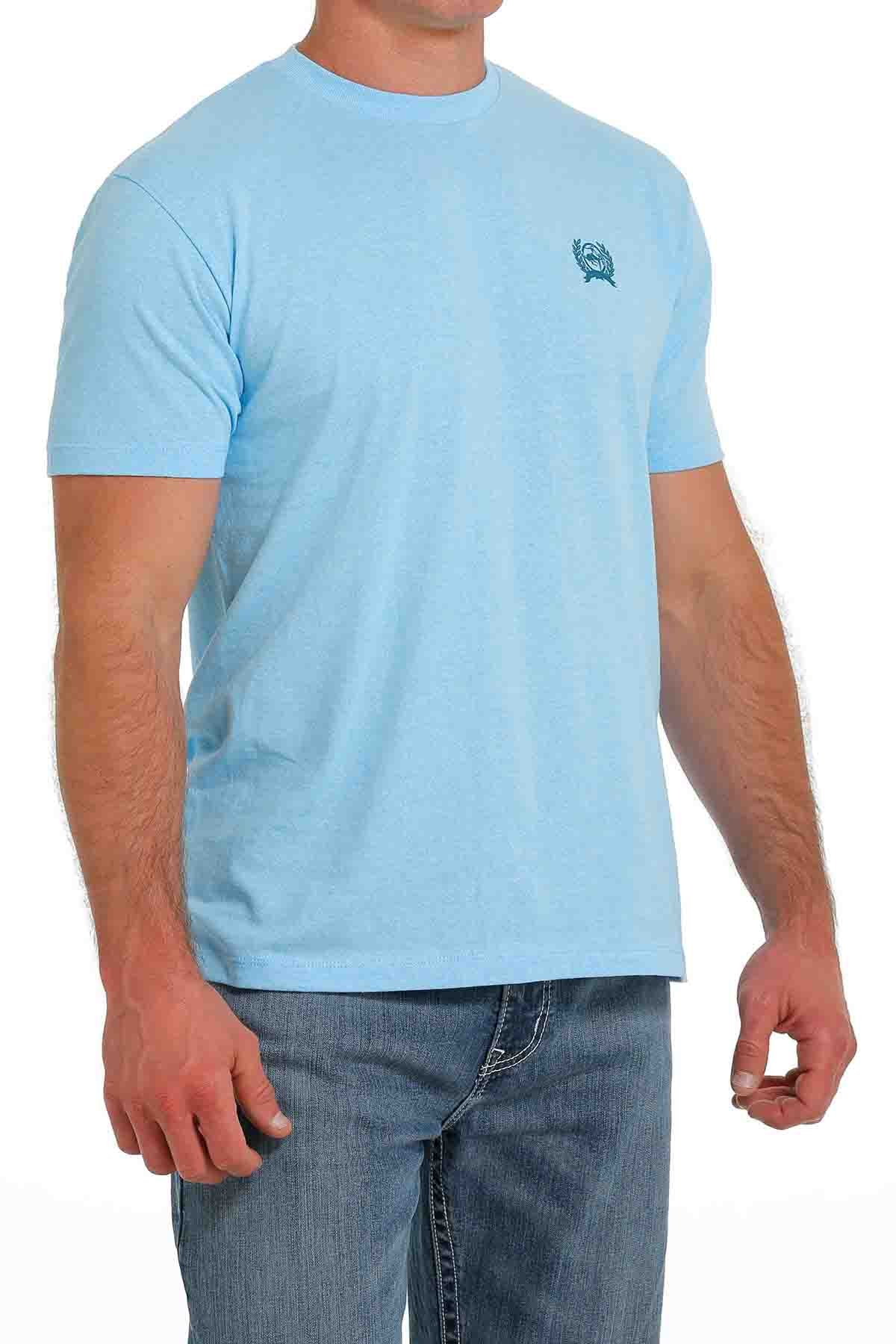 Men's Cinch "Fixin' To Get Western" Graphic T-Shirt Heather Light Blue