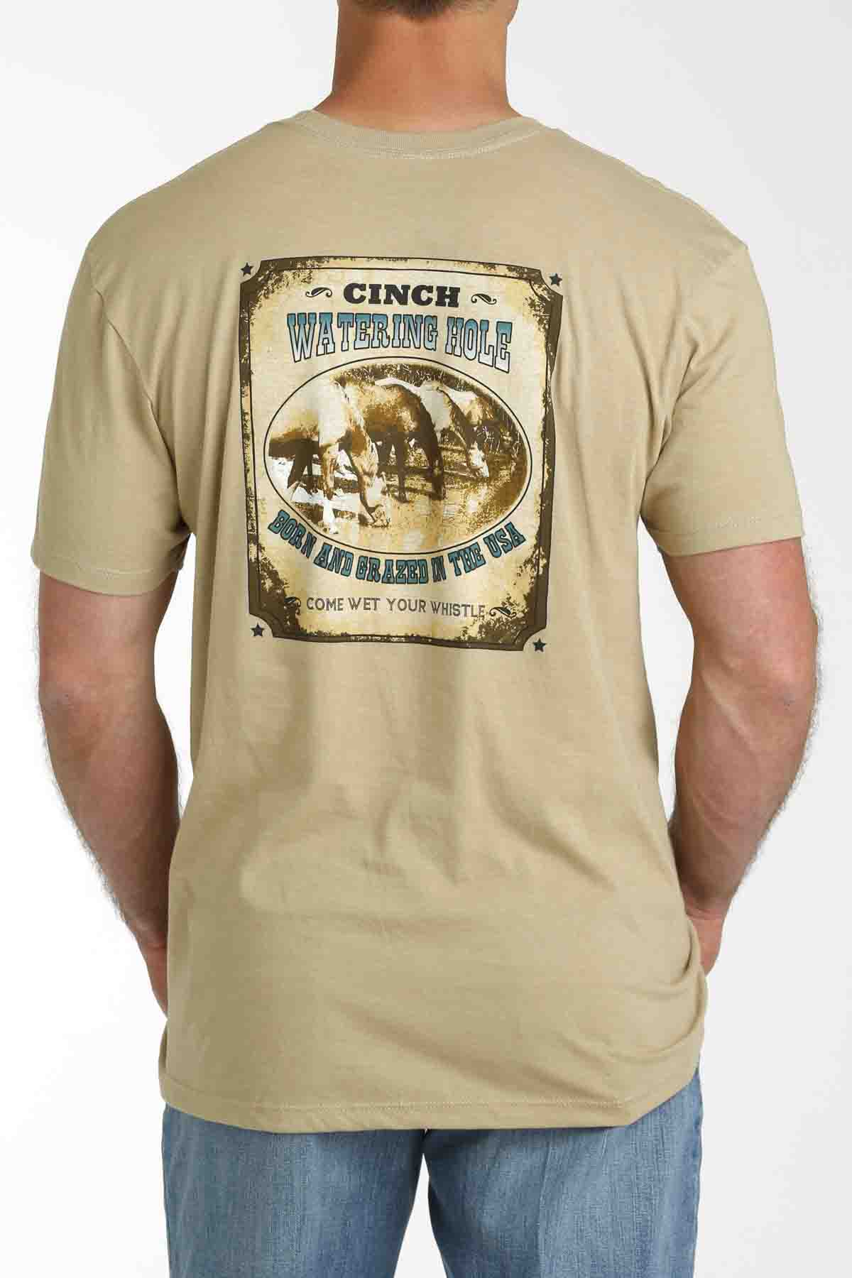 Watering Hole, Born and Grazed in the USA T-Shirt by Cinch