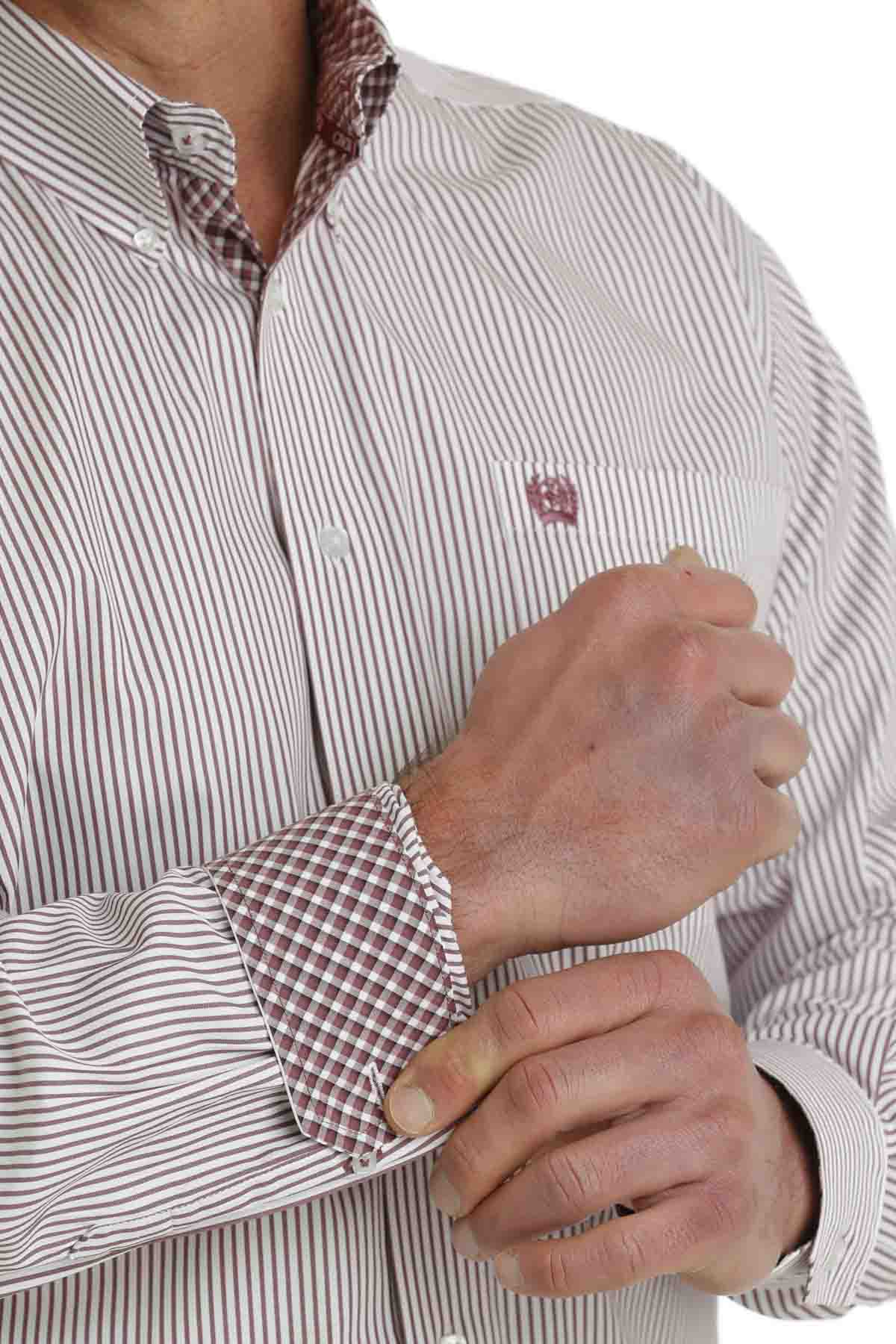 Men's Long-Sleeve Striped Button-Down Western Shirt by Cinch