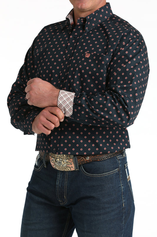 Long Sleeve Print Shirt in Navy by Cinch