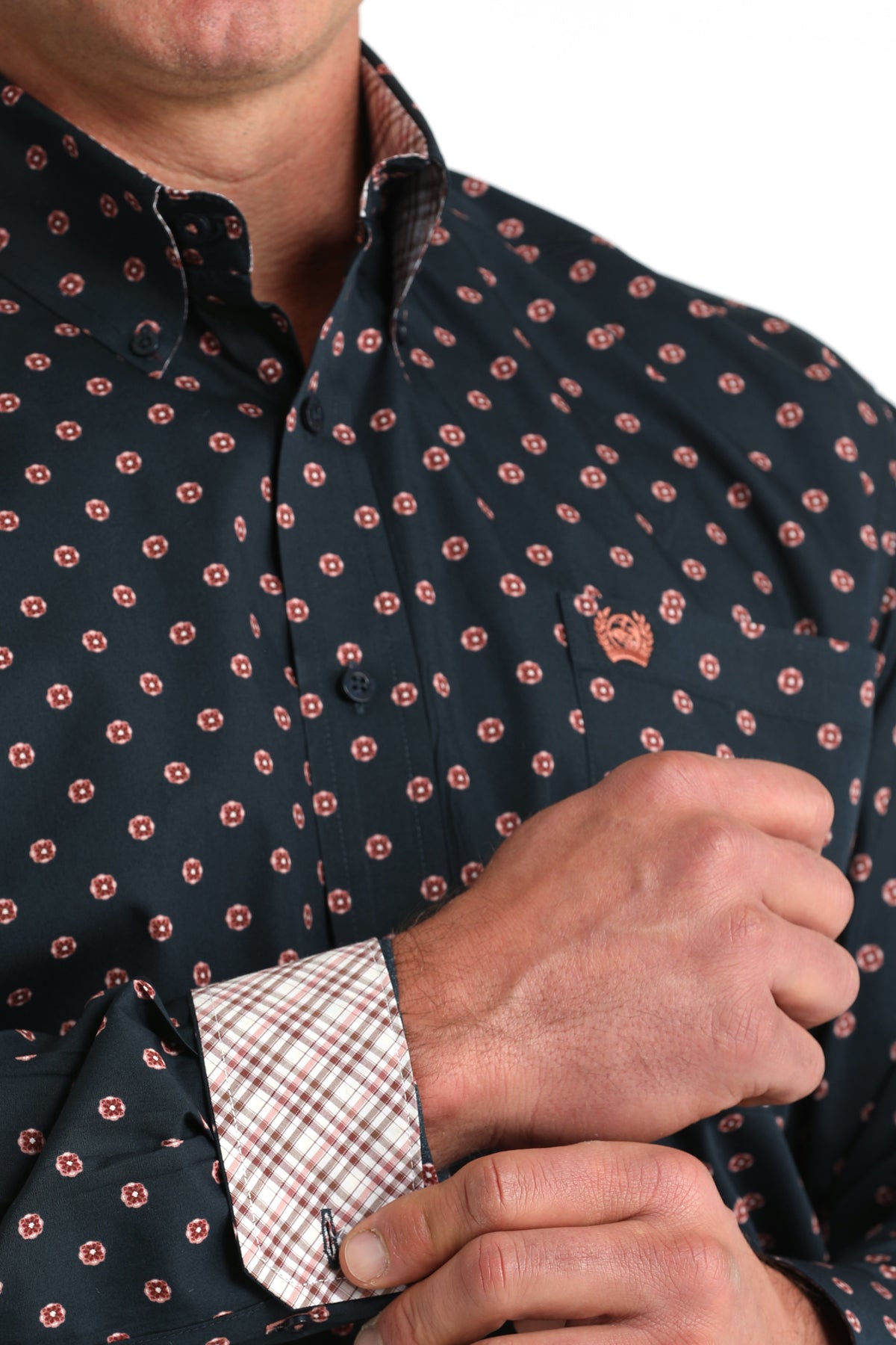 Long Sleeve Print Shirt in Navy by Cinch