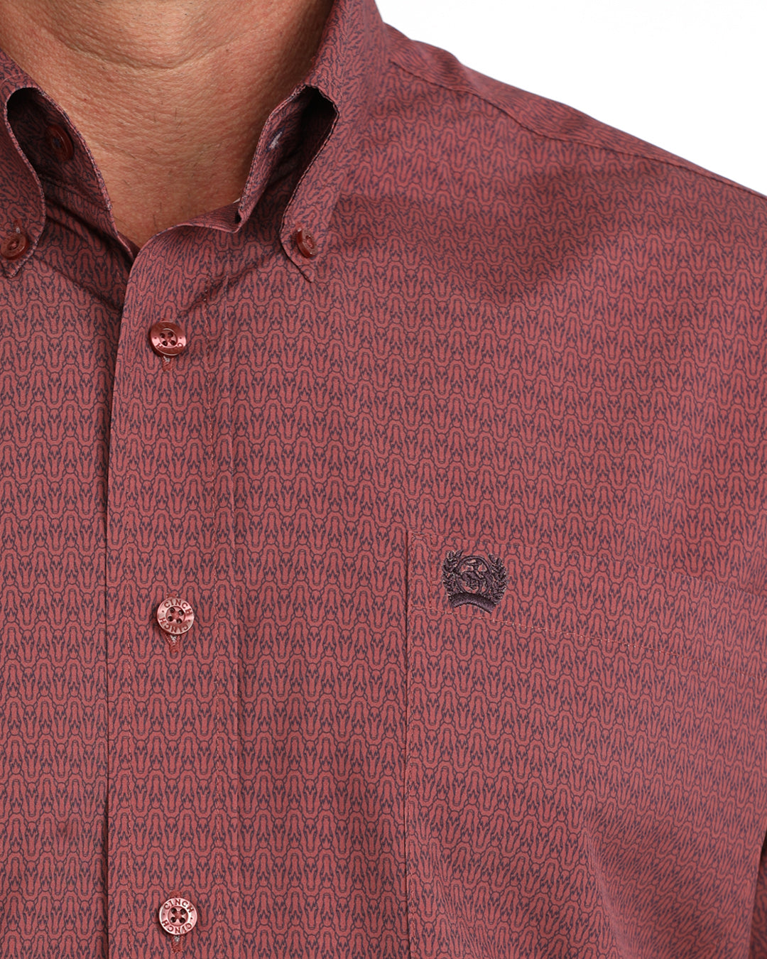 Mens Long Sleeve Arena Flex Shirt in Pink by Cinch