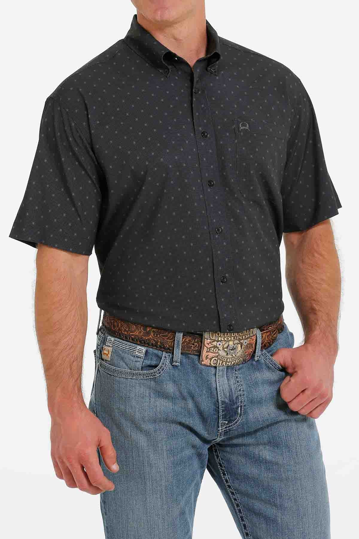 Men's Cinch ArenaFlex SSL BD Black Shirt