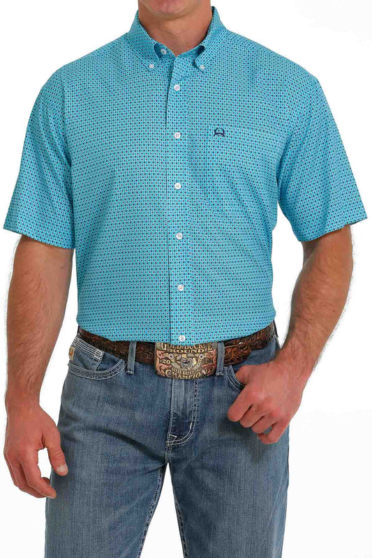 Cinch Men's Arena Flex Blue Print Button Down