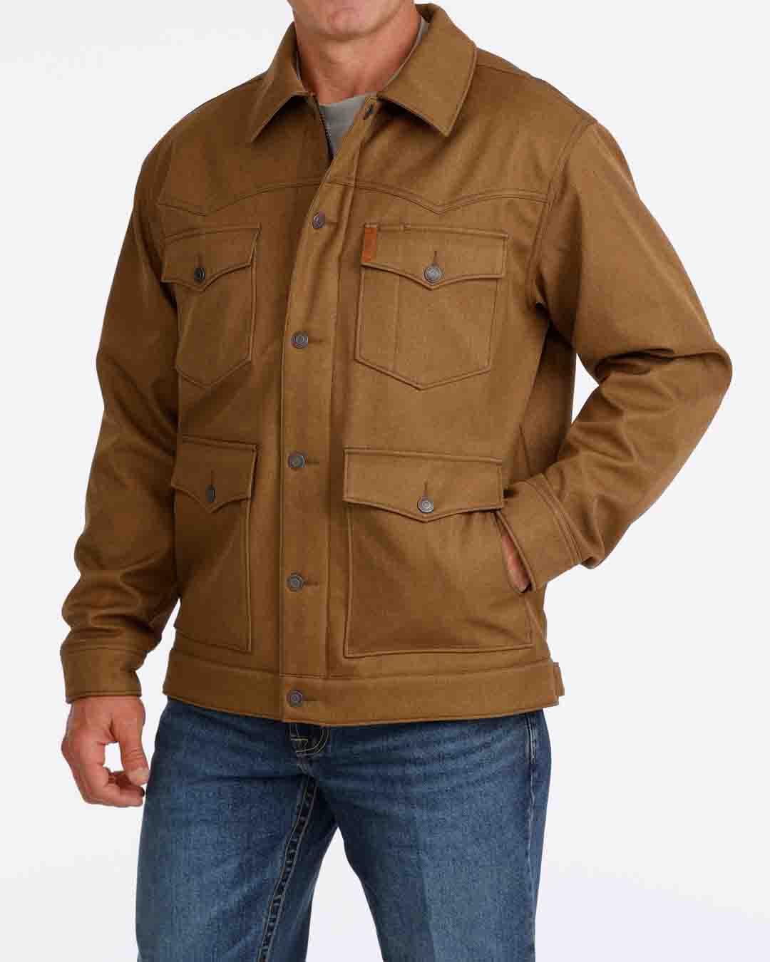 Mens Bonded Chore Jacket in Brown by Cinch