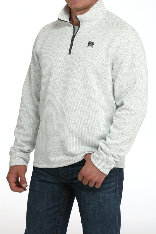 Cinch Mens 1/4 Zip Pullover in Light Grey