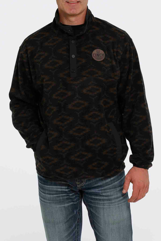 Cinch Fleece Pullover Black-Brown