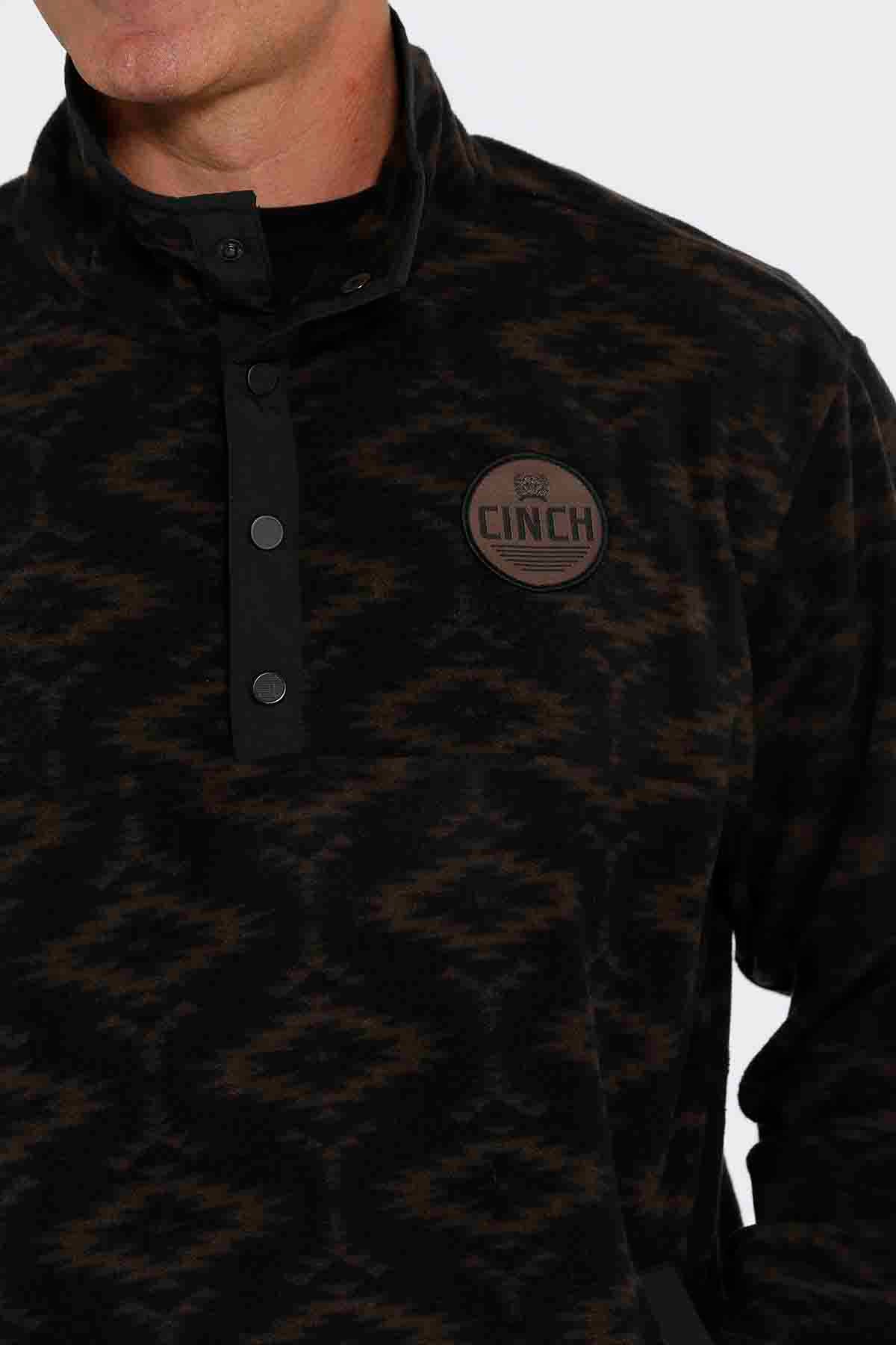 Cinch Fleece Pullover Black-Brown