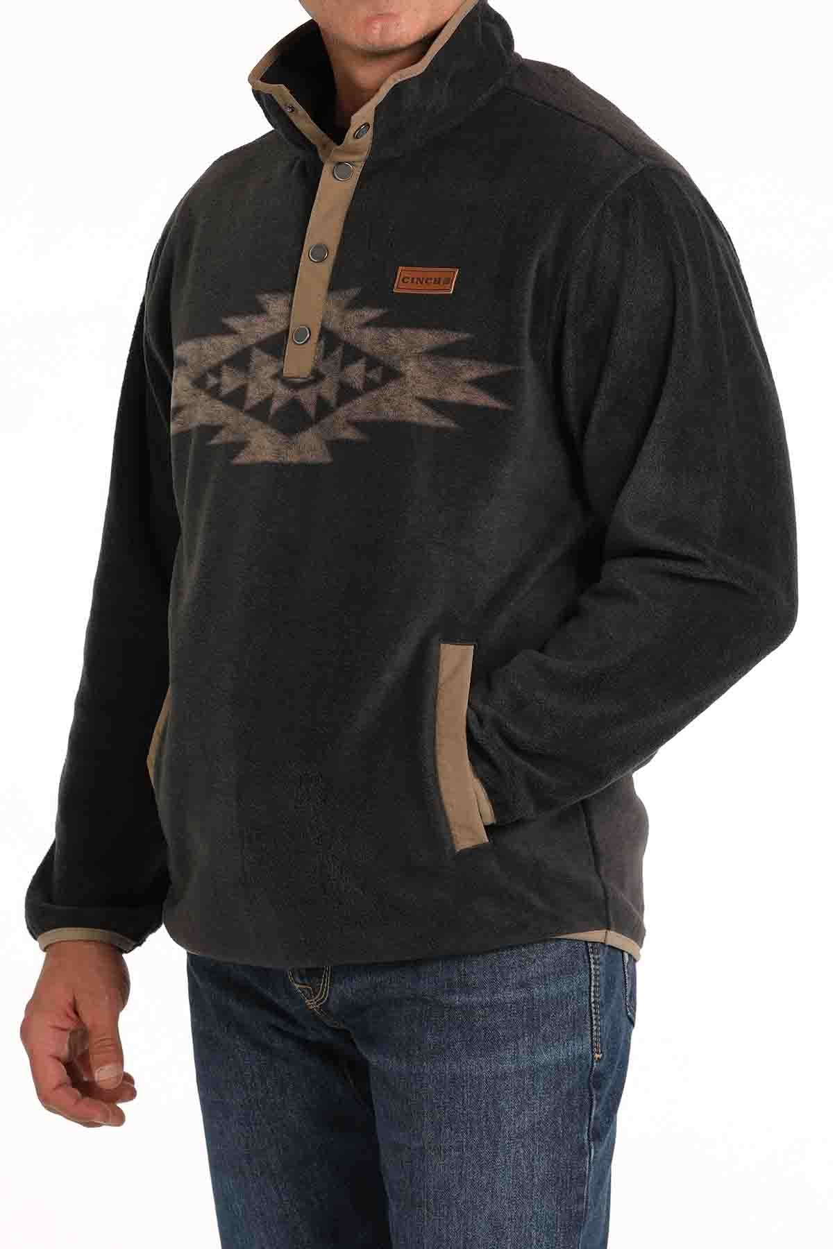Mens Polar Fleece in Charcoal Aztec by Cinch