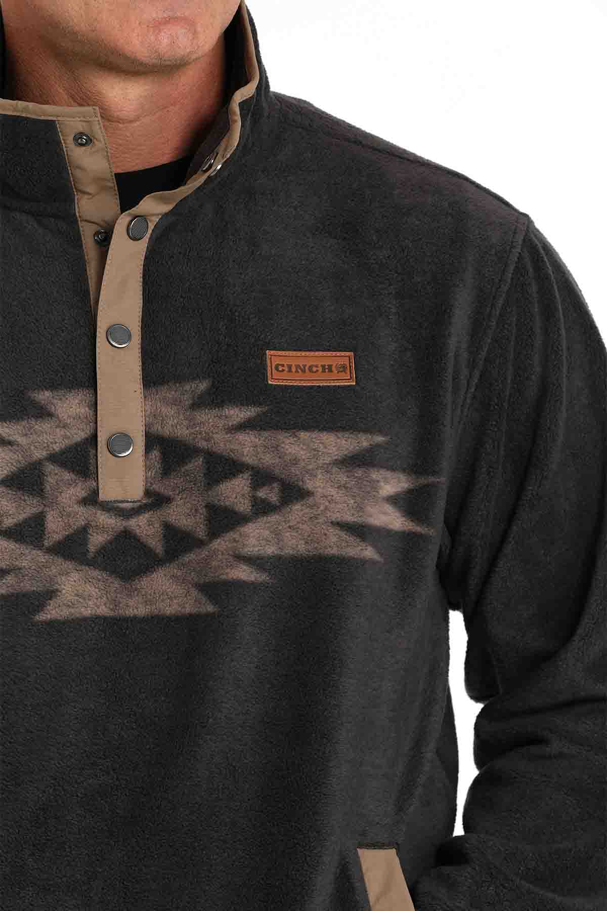 Mens Polar Fleece in Charcoal Aztec by Cinch