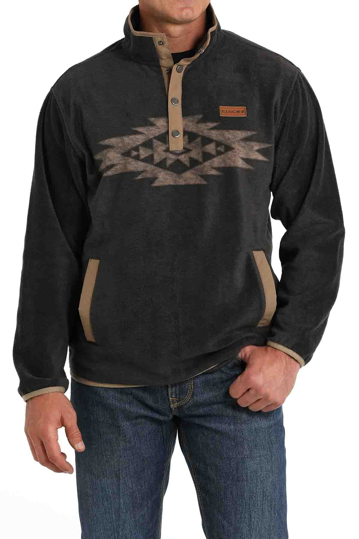 Mens Polar Fleece in Charcoal Aztec by Cinch