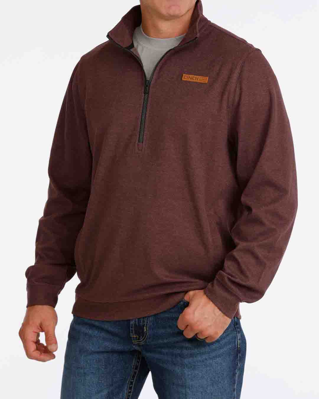 Mens 1/2 Zip Pullover Jacket in Purple by Cinch