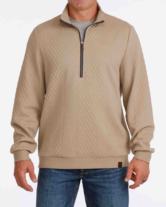 Mens 1/2 Zip Pullover Jacket in Stone by Cinch
