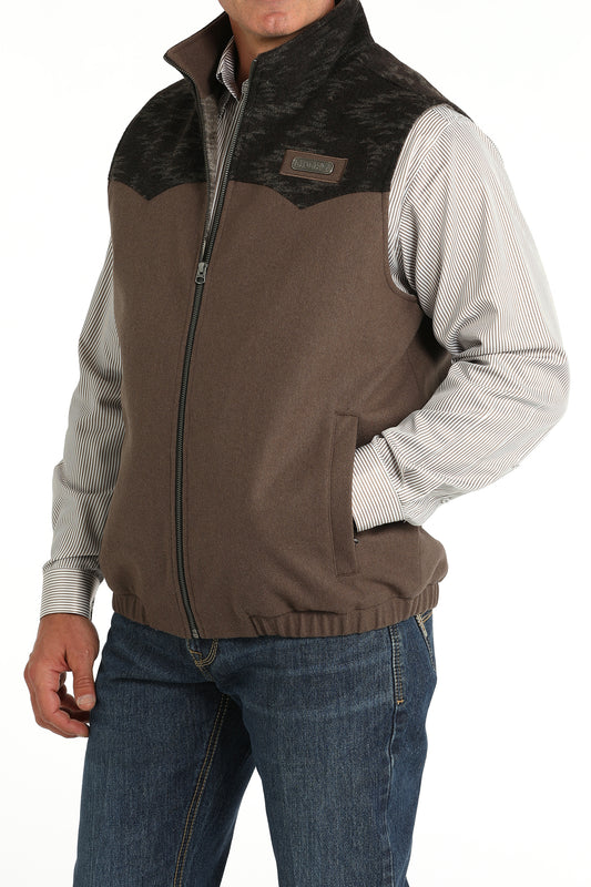 Men's Concealed Carry Wooly Vest in Brown by Cinch