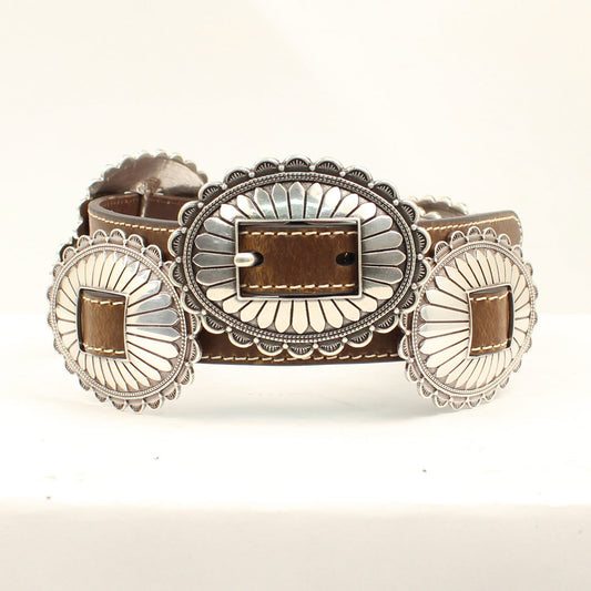 Nocona Silver Oval Concho Belt