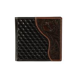 Nocona Large Bifold Floral Overlay Brown