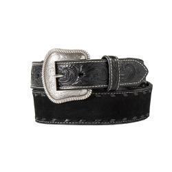 Nocona Mens Belt 1 7/8" - 1 1/2" Roughout Buck Lacing Black