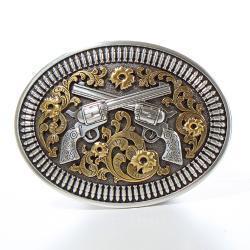 Nocona Mens Oval Floral Revolvers Belt Buckle by M&F Western
