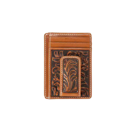 Nocona Men's Floral Embossed Money Clip Wallet