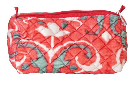 Quilted Cotton Velvet Zip Pouch, 9 in | Creative Co-op