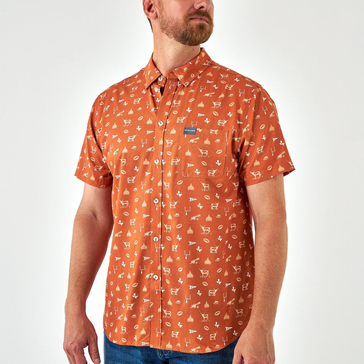 Gameday in Austin Performance Button Up by Burlebo