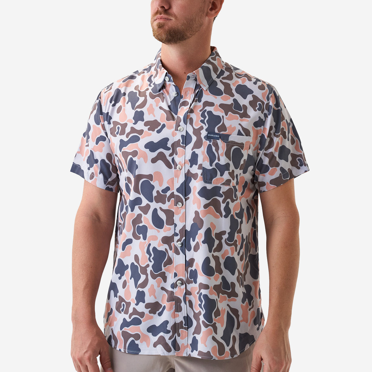 Vintage Camo Performance Button Up by Burlebo