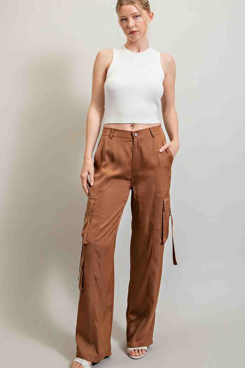 Silk Pocket Cargo Pants