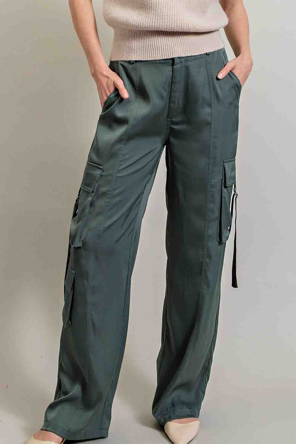 Silk Pocket Cargo Pants