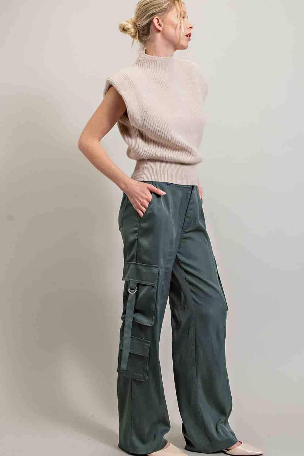 Silk Pocket Cargo Pants
