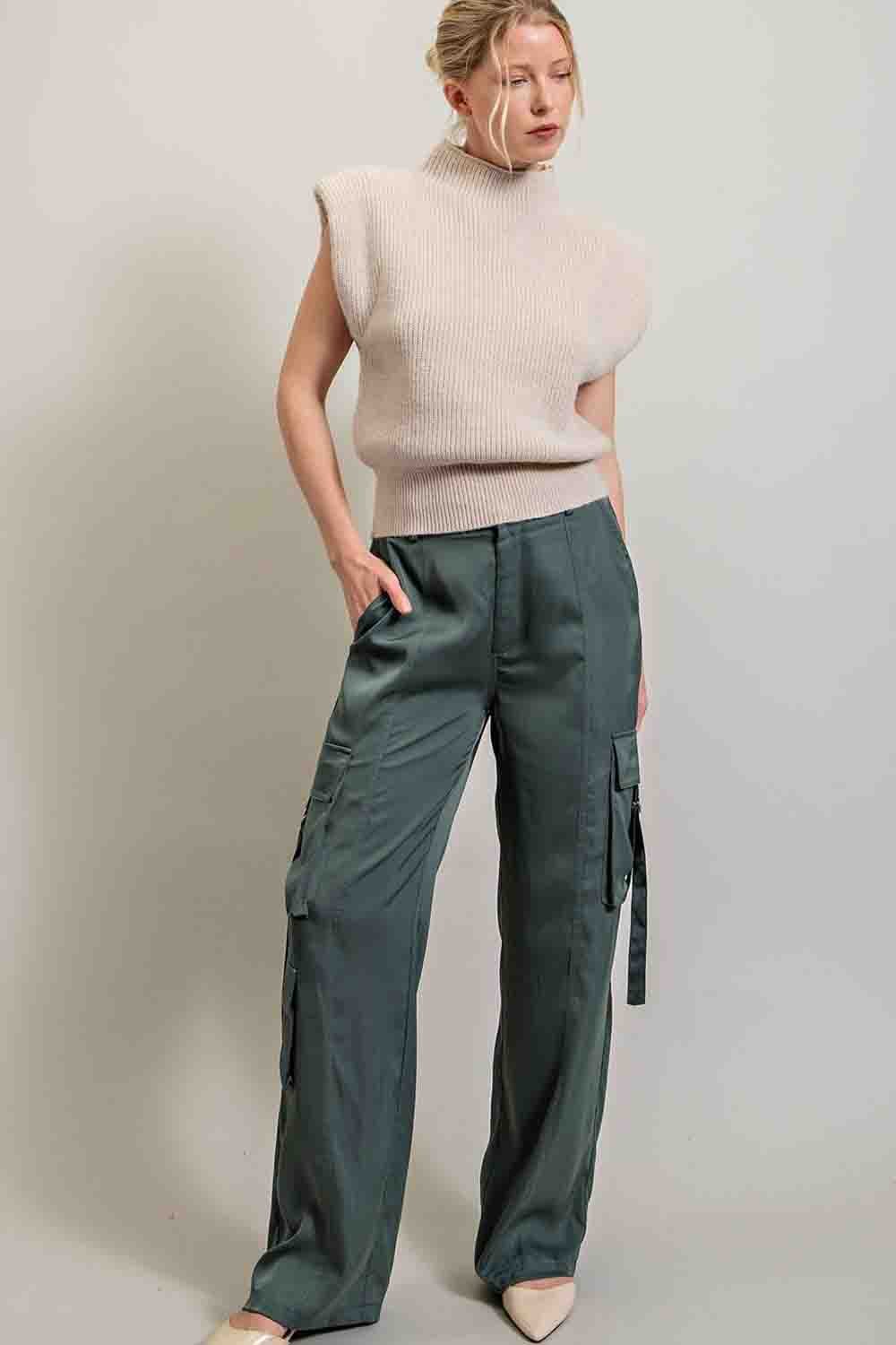 Silk Pocket Cargo Pants