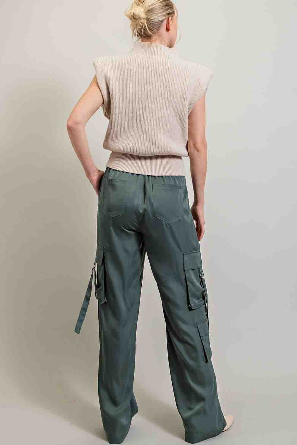 Silk Pocket Cargo Pants