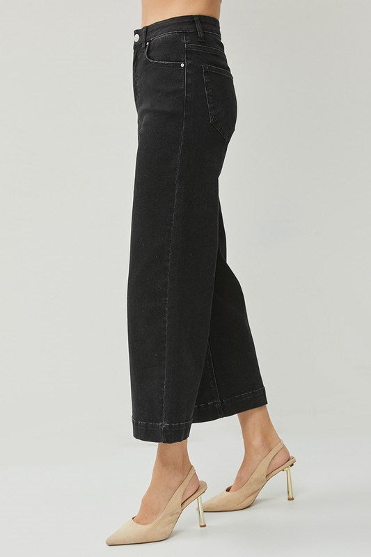 High Rise Ankle Crop Wide Leg Jeans by Risen Jeans