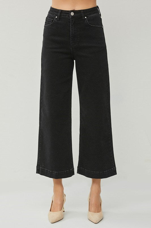 High Rise Ankle Crop Wide Leg Jeans by Risen Jeans