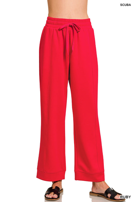 Scuba Drawstring Pants by Zenana