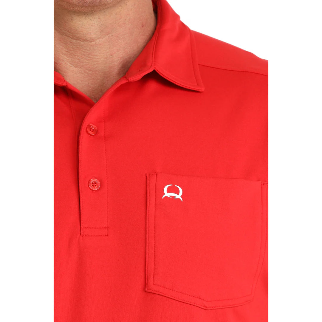 Cinch Mens Short-Sleeve ArenaFlex Polo in Red