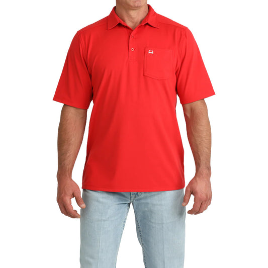 Cinch Mens Short-Sleeve ArenaFlex Polo in Red
