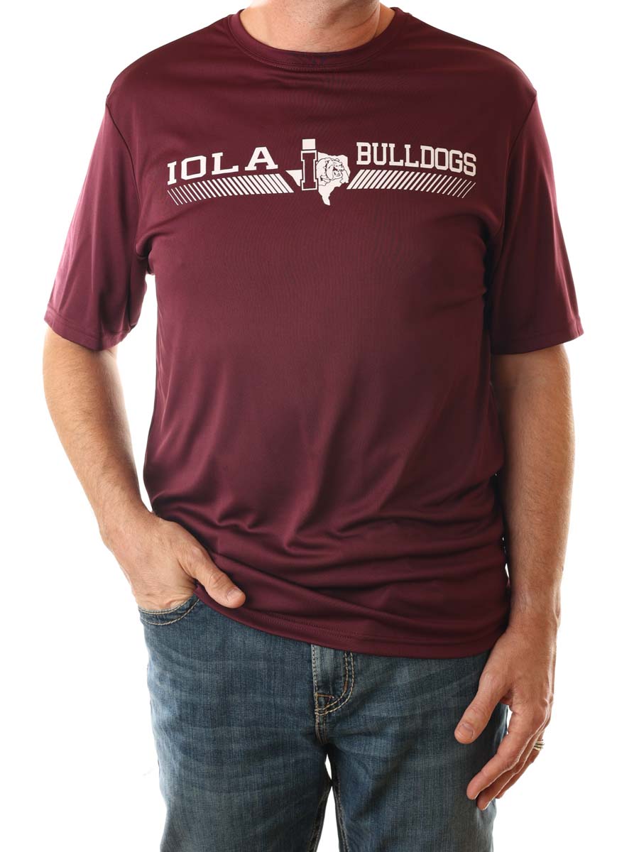 Iola Bulldogs Rising Performance Crew T-Shirt Maroon