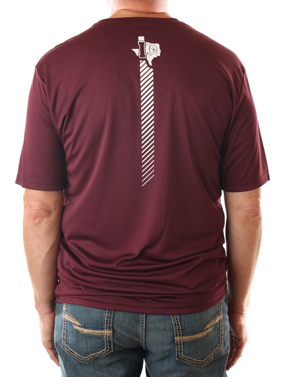 Iola Bulldogs Rising Performance Crew T-Shirt Maroon