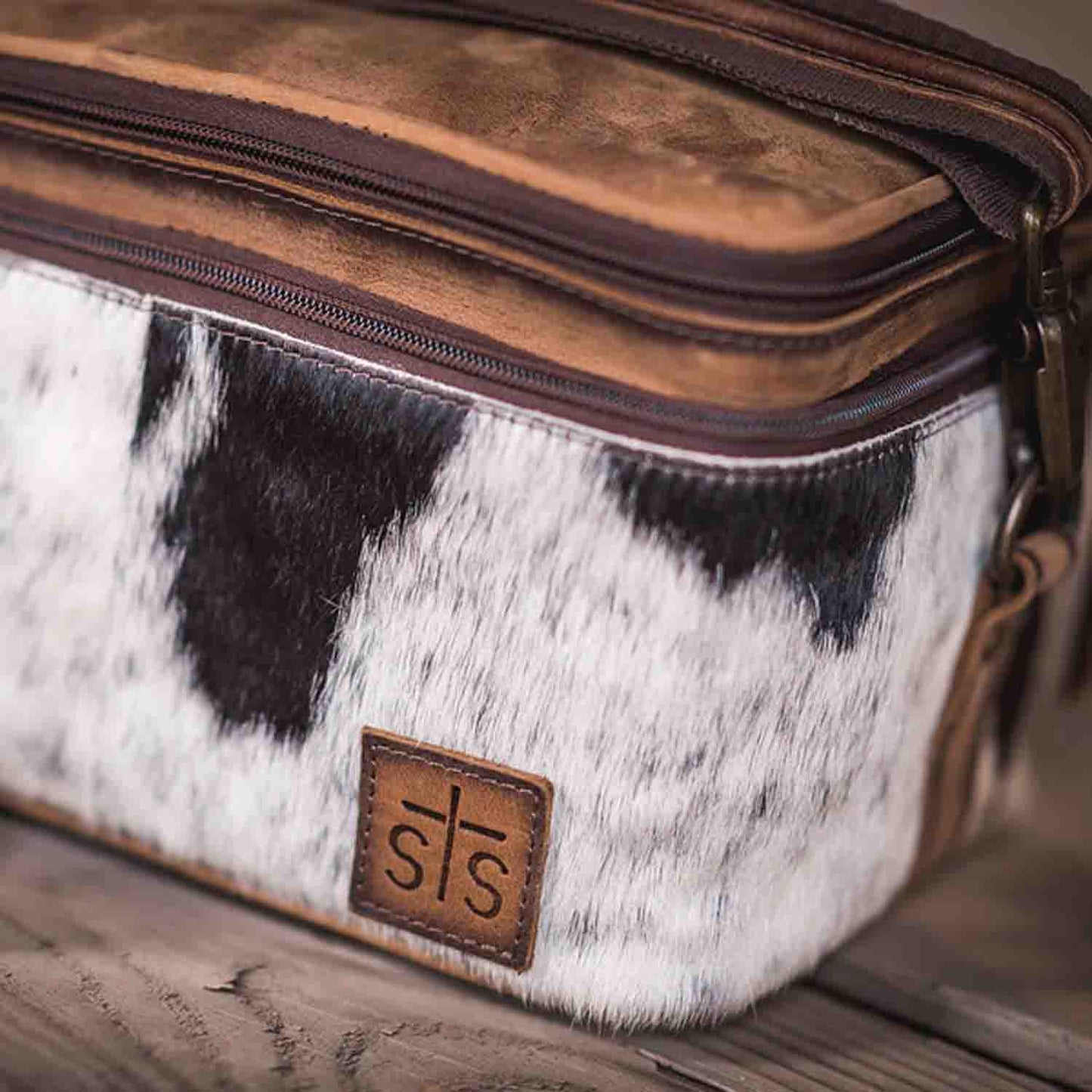 Cowhide Glamour Makeup Organizer by STS Ranchwear