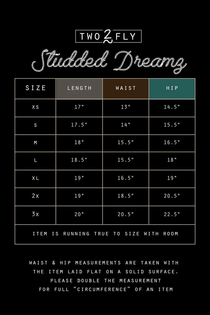 Studded Dreamz Denim Skirt by 2 Fly Co