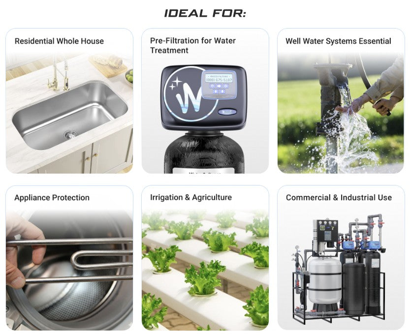 WECO SEDFLUSH-150 Self-Cleaning Whole House Filter System for Sand and Sediment Removal - 1½ Inch Ports and 90μ Polyester Screen