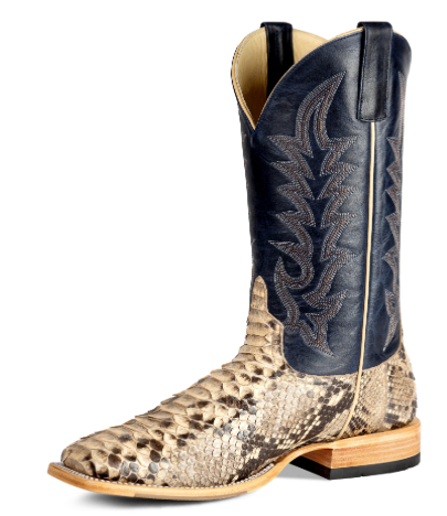 Mink Python-Back Cut Cowboy Boots with Blue Jeans Texas Top by Horse Power